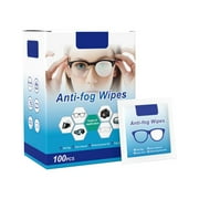 100 Wipes Anti Fog Wipes | Fog-Free Lens Cleaning and Defogging Wipes | Ideal for Spectacles, Eyeglasses, Sunglasses, Camera Lenses, Motorcycle Visors, Car Mirrors, Windshields, Swim Goggles